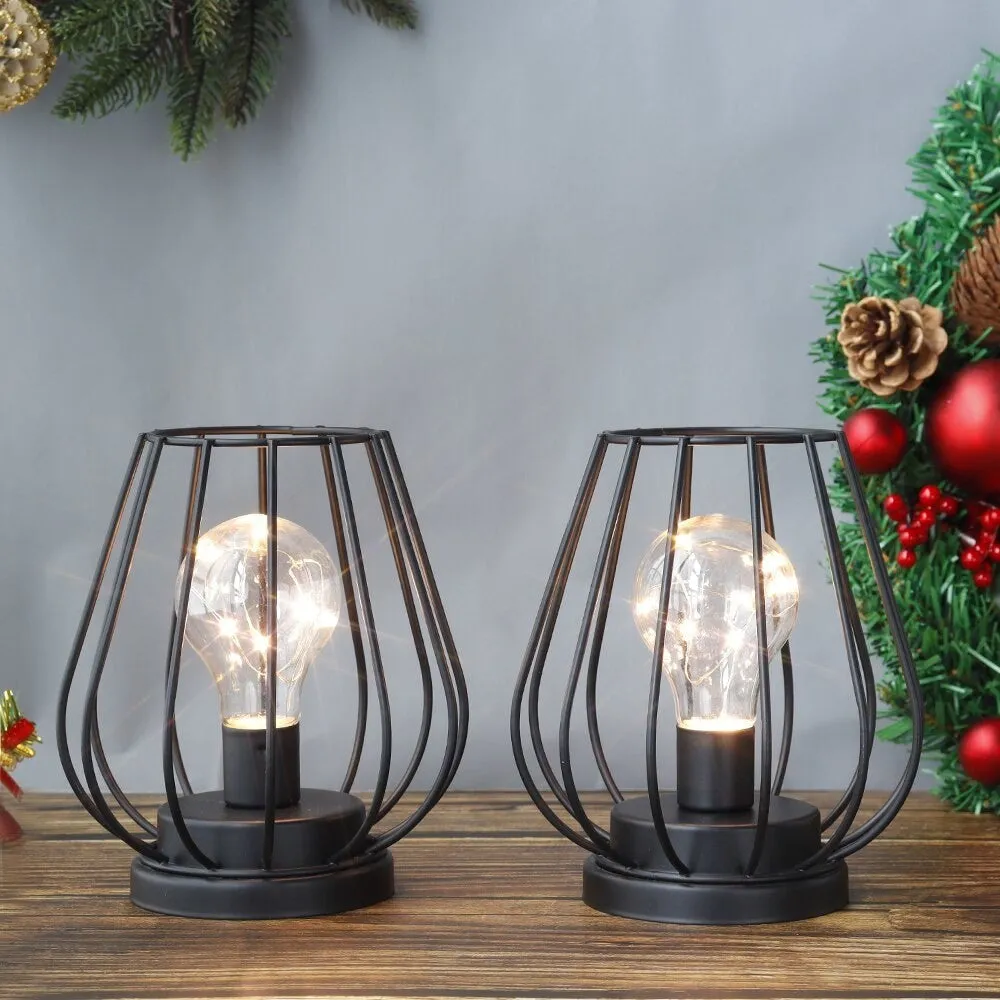 2pcs Battery Powered Wireless Table Lamp for Living Room Home Decor