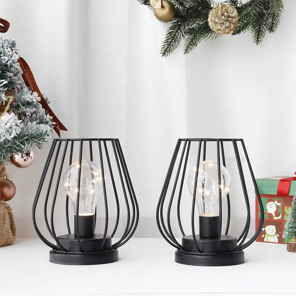 2pcs Battery Powered Wireless Table Lamp for Living Room Home Decor