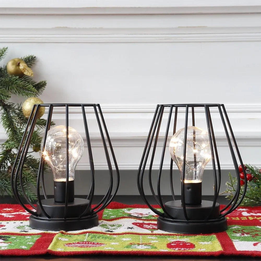 2pcs Battery Powered Wireless Table Lamp for Living Room Home Decor