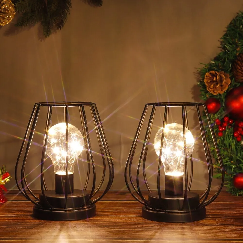 2pcs Battery Powered Wireless Table Lamp for Living Room Home Decor