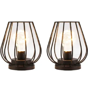 2pcs Battery Powered Wireless Table Lamp for Living Room Home Decor