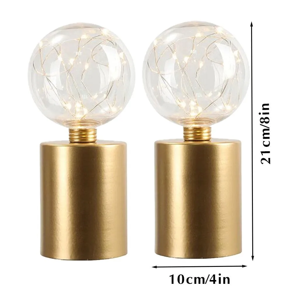 2pcs Portable Cordless Battery Powered Table Lamp for Living Room Home Decor