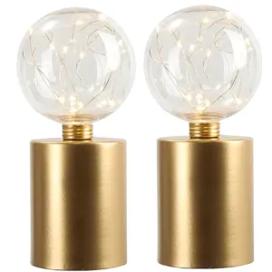 2pcs Portable Cordless Battery Powered Table Lamp for Living Room Home Decor