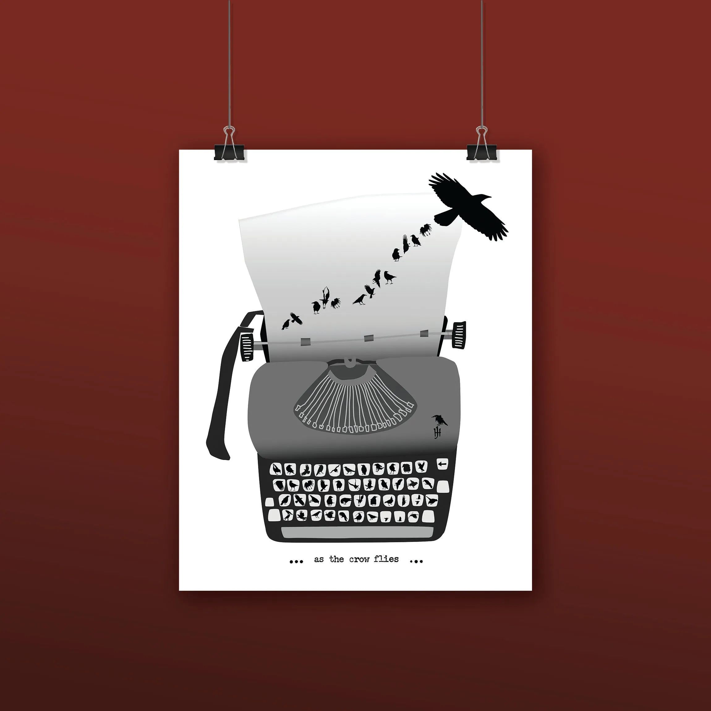 AS THE CROW FLIES — Black & White Print