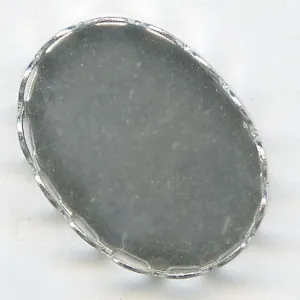 b9-0995-Silver metal loop bezel setting for 18x12mm cabochon. Pkg of 4