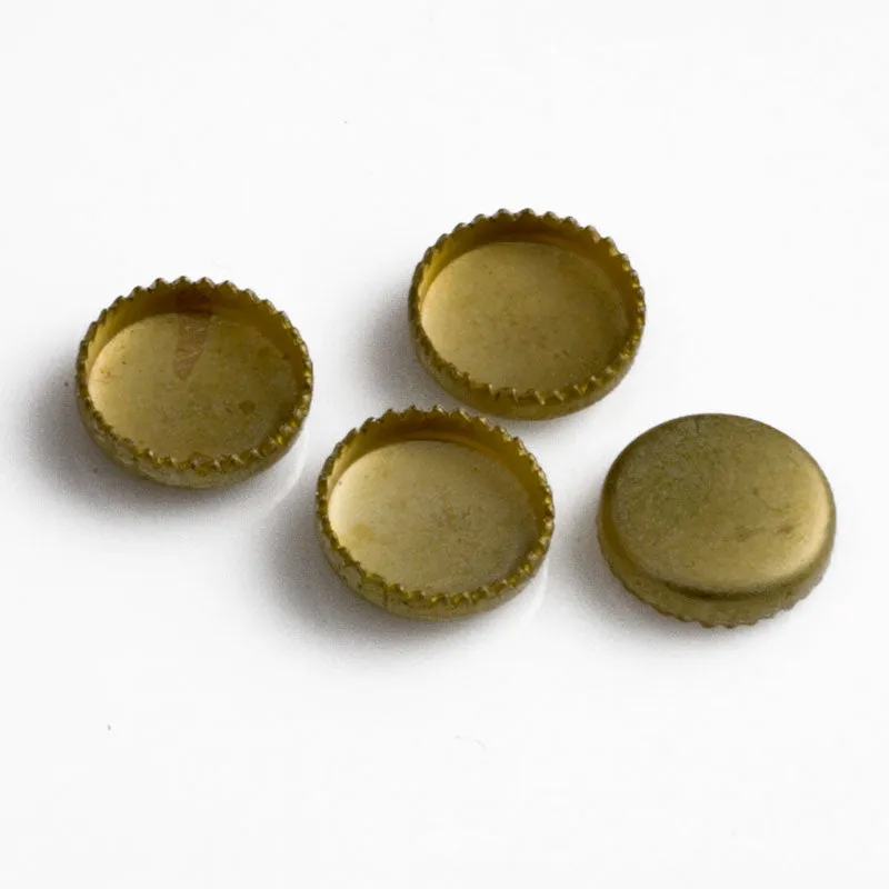 b9-2044-Brass bezel setting for a 4mm flat round cabochon, 10 pieces