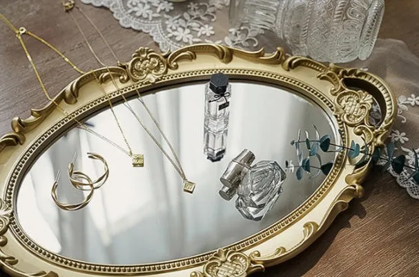 Baroque Vintage Mirror Tray