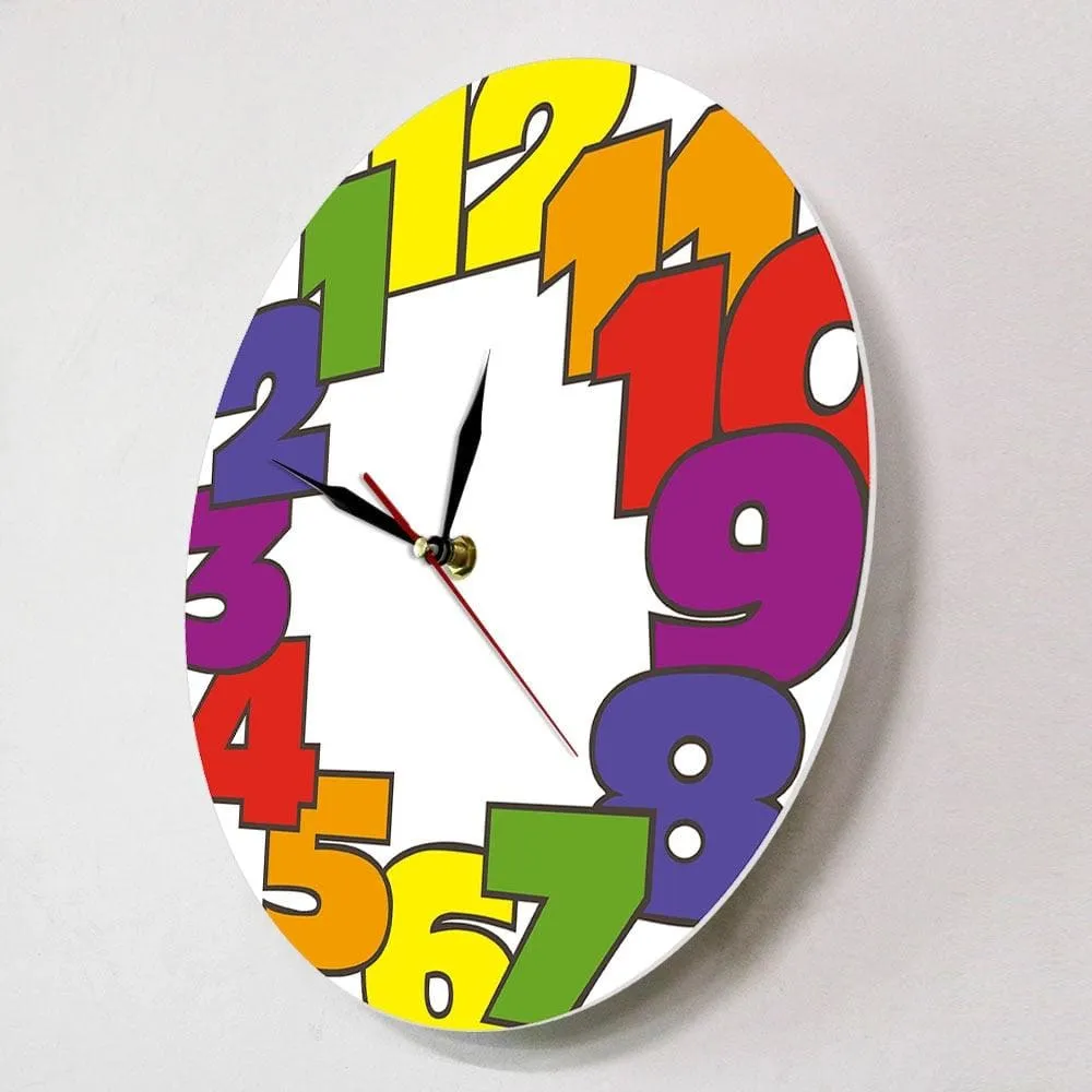 Big Numbers Backwards Wall Clock Modern Home Decor Silent Non Ticking Reverse