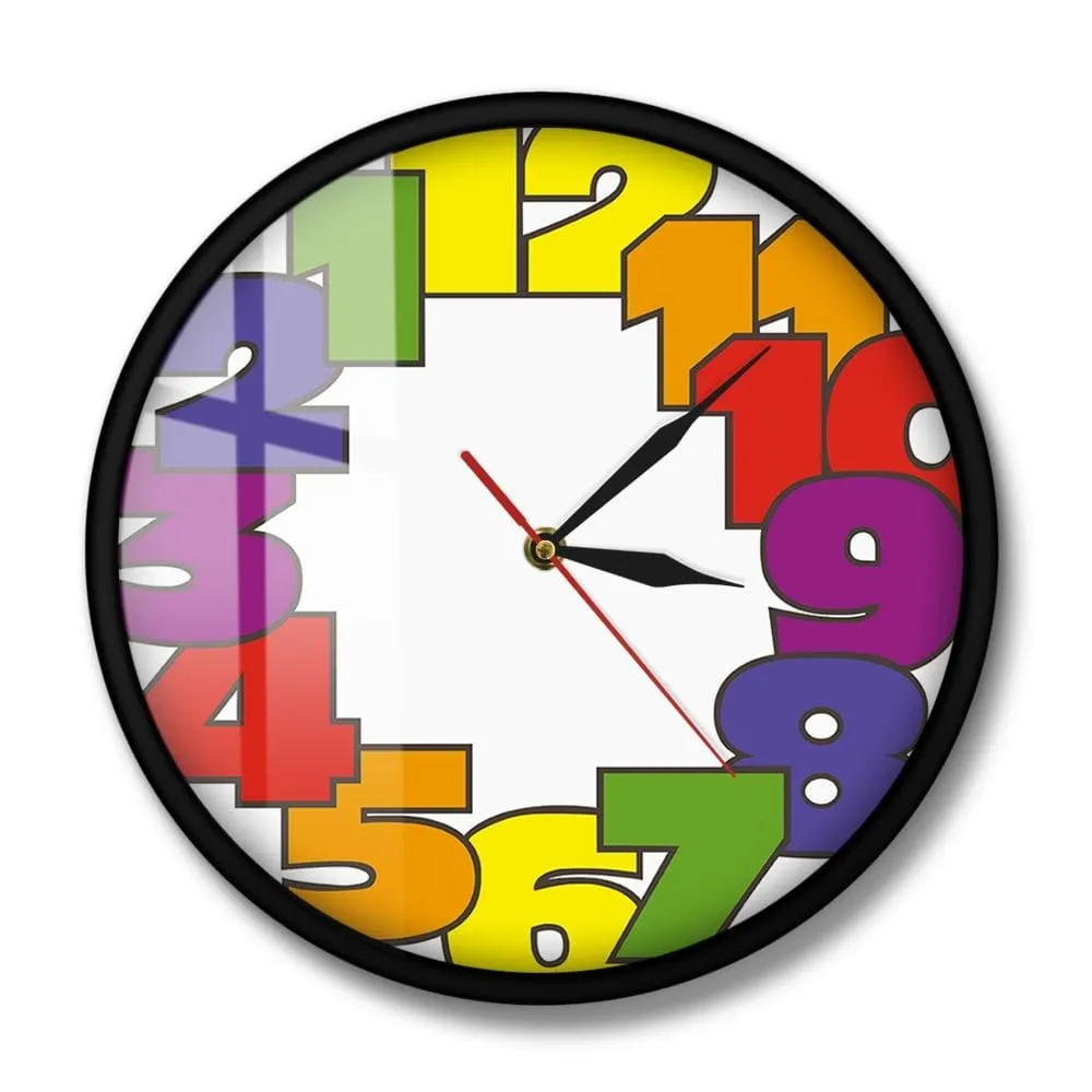 Big Numbers Backwards Wall Clock Modern Home Decor Silent Non Ticking Reverse