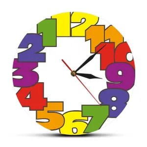 Big Numbers Backwards Wall Clock Modern Home Decor Silent Non Ticking Reverse