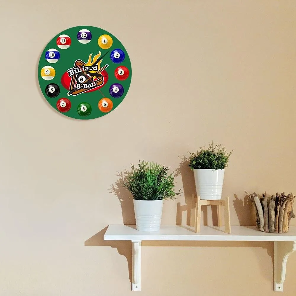 Billiard Balls Colorful Wall Clock Pool Snooker Sports Clock Pool Hall Game Room