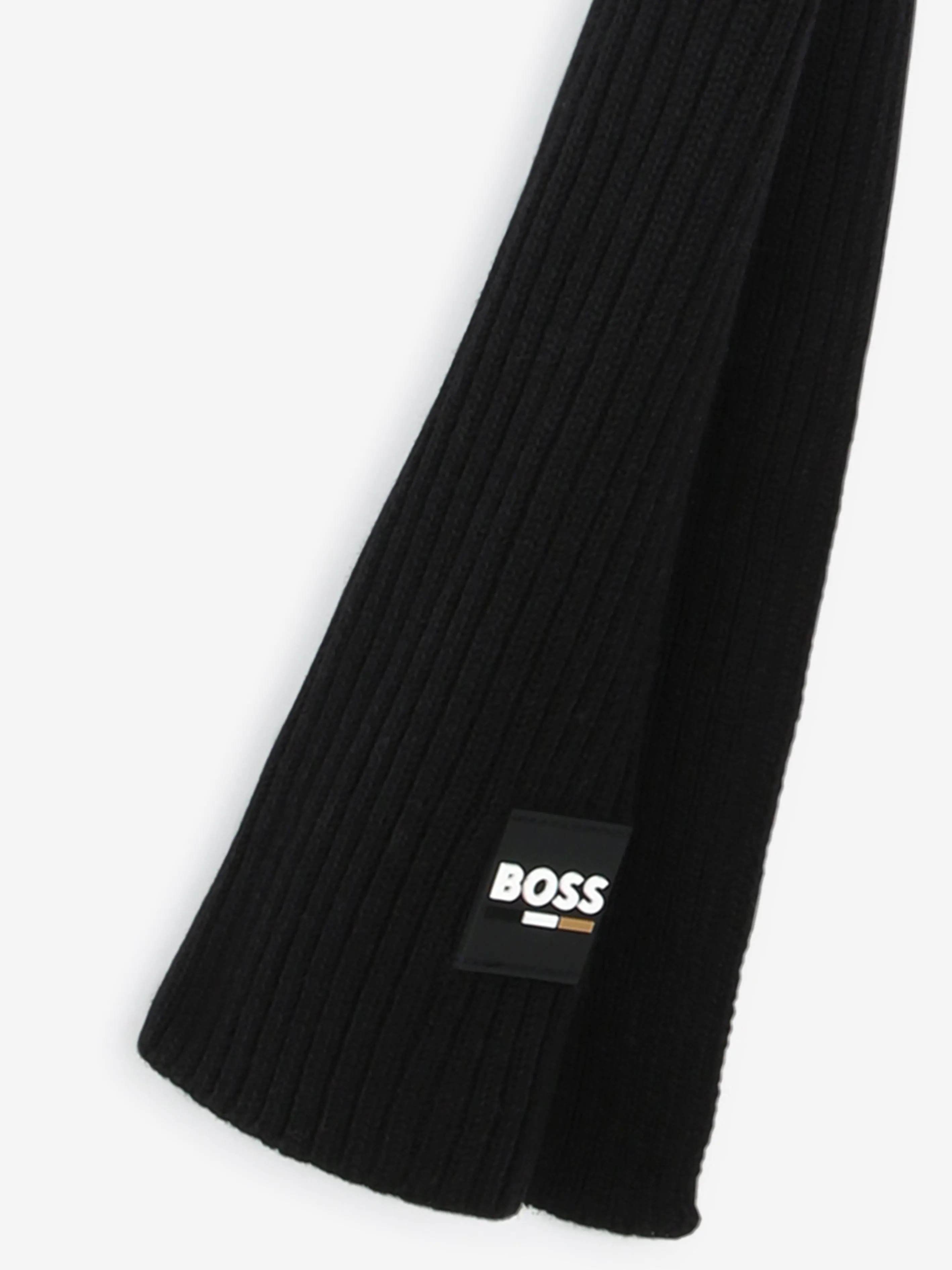BOSS Boys Logo Scarf in Black