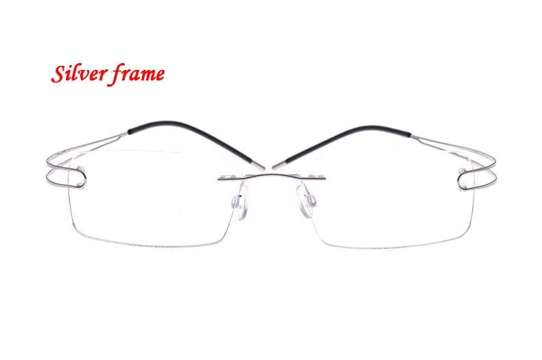 Brightzone Unisex Rimless Square Titanium Eyeglasses 4022