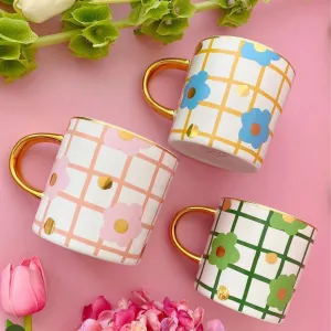 Carla Dinnage Tartan & Bloom Ceramic Mug (Blue)