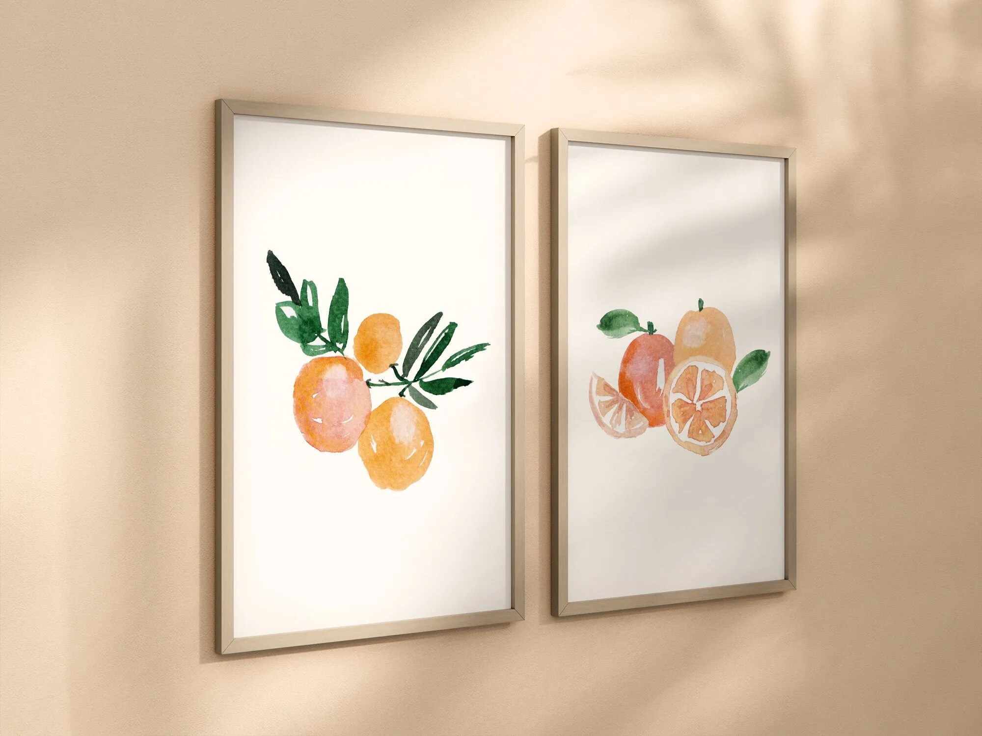 Clementine Set of 2 Nursery Art Prints, Orange Wall Art, Girl Nursery Decor, Play Room, Girl Baby Room Ideas