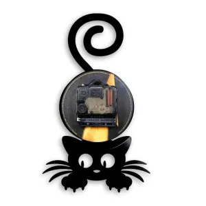 Crazy Cat Lady Wall Art Silhouette Kitten Cat with Funny Tail Home Decor Wall