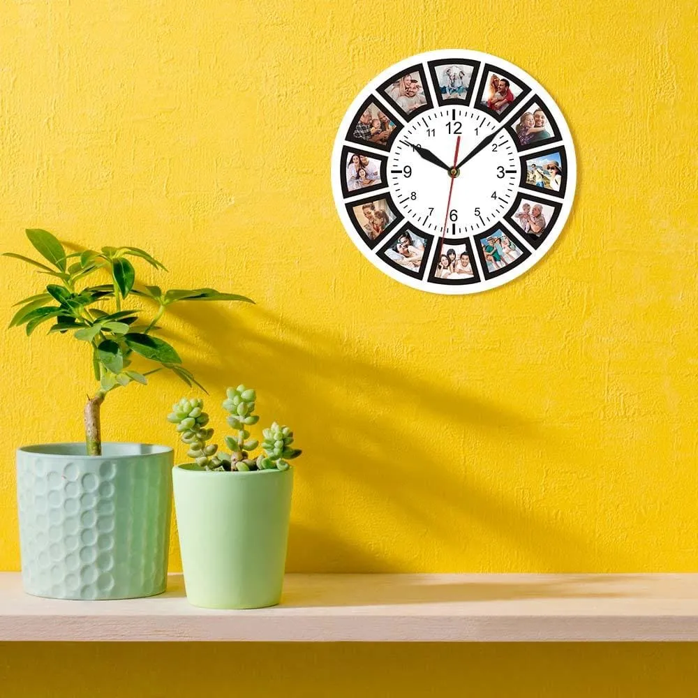 Create your Own Custom 12 Photos Collage Instagram Custom Home Wall Clock