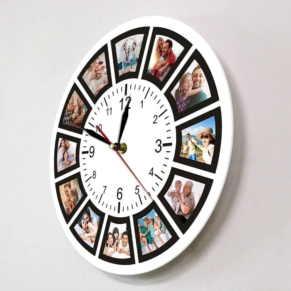 Create your Own Custom 12 Photos Collage Instagram Custom Home Wall Clock