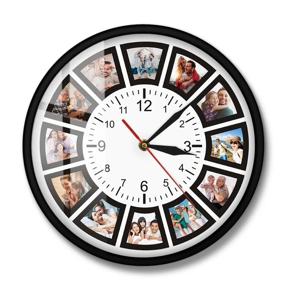 Create your Own Custom 12 Photos Collage Instagram Custom Home Wall Clock