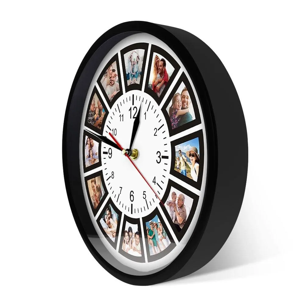 Create your Own Custom 12 Photos Collage Instagram Custom Home Wall Clock