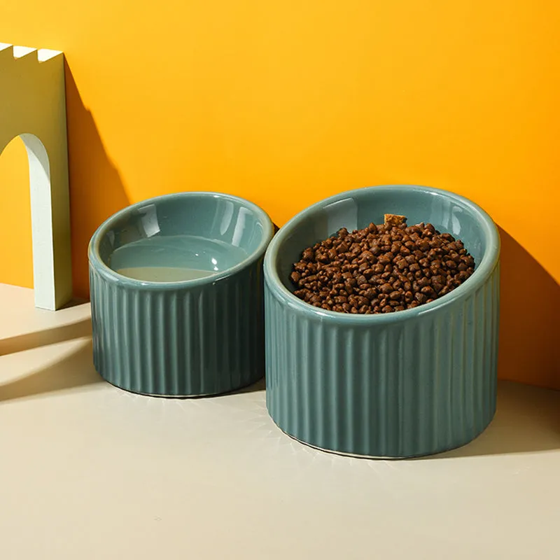 Elevated Ceramic Cat and Small Dog Water Bowl