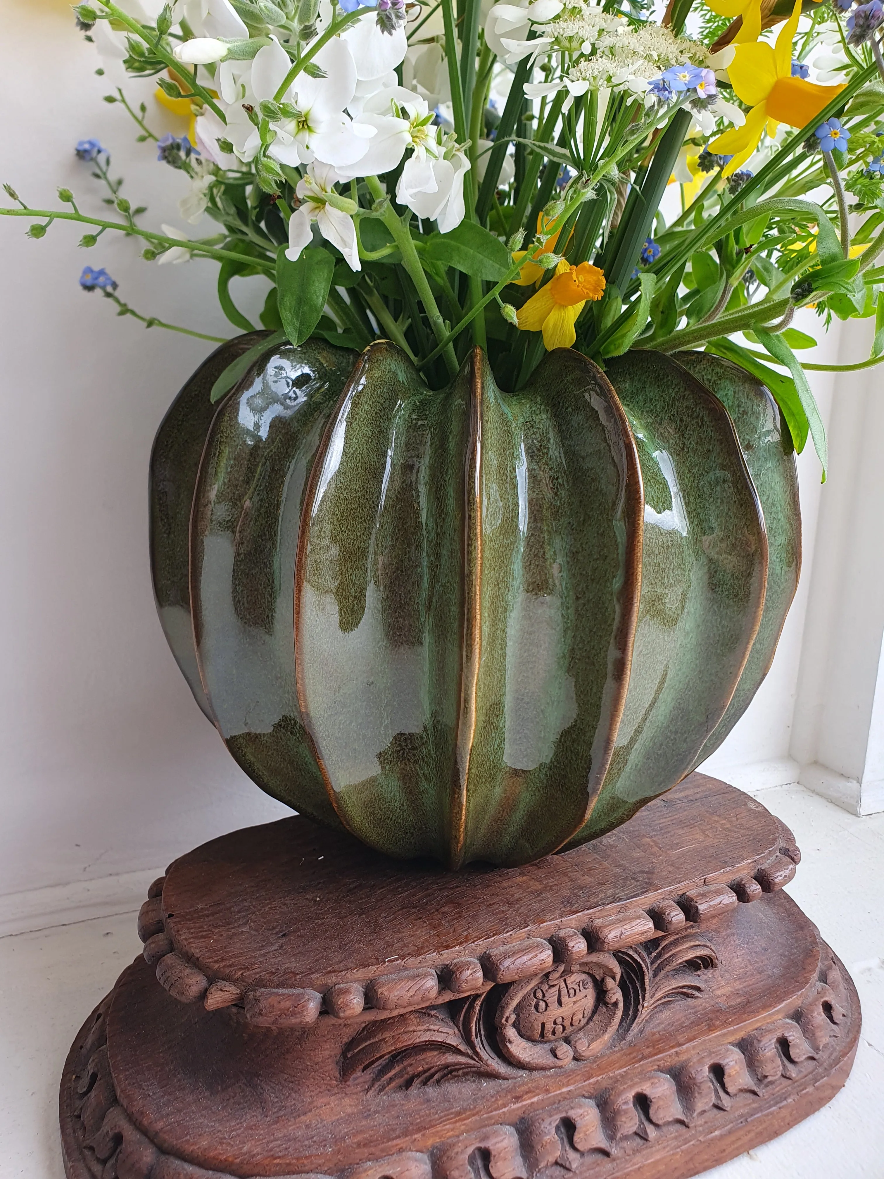 European Ceramic Gourd Pot - Green