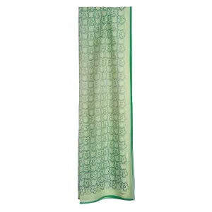 GREEN TUBULAR SCARF IN COTTON VOILE AND SILK