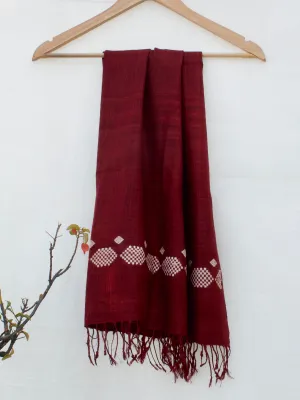 Handwoven Silk Scarf Red
