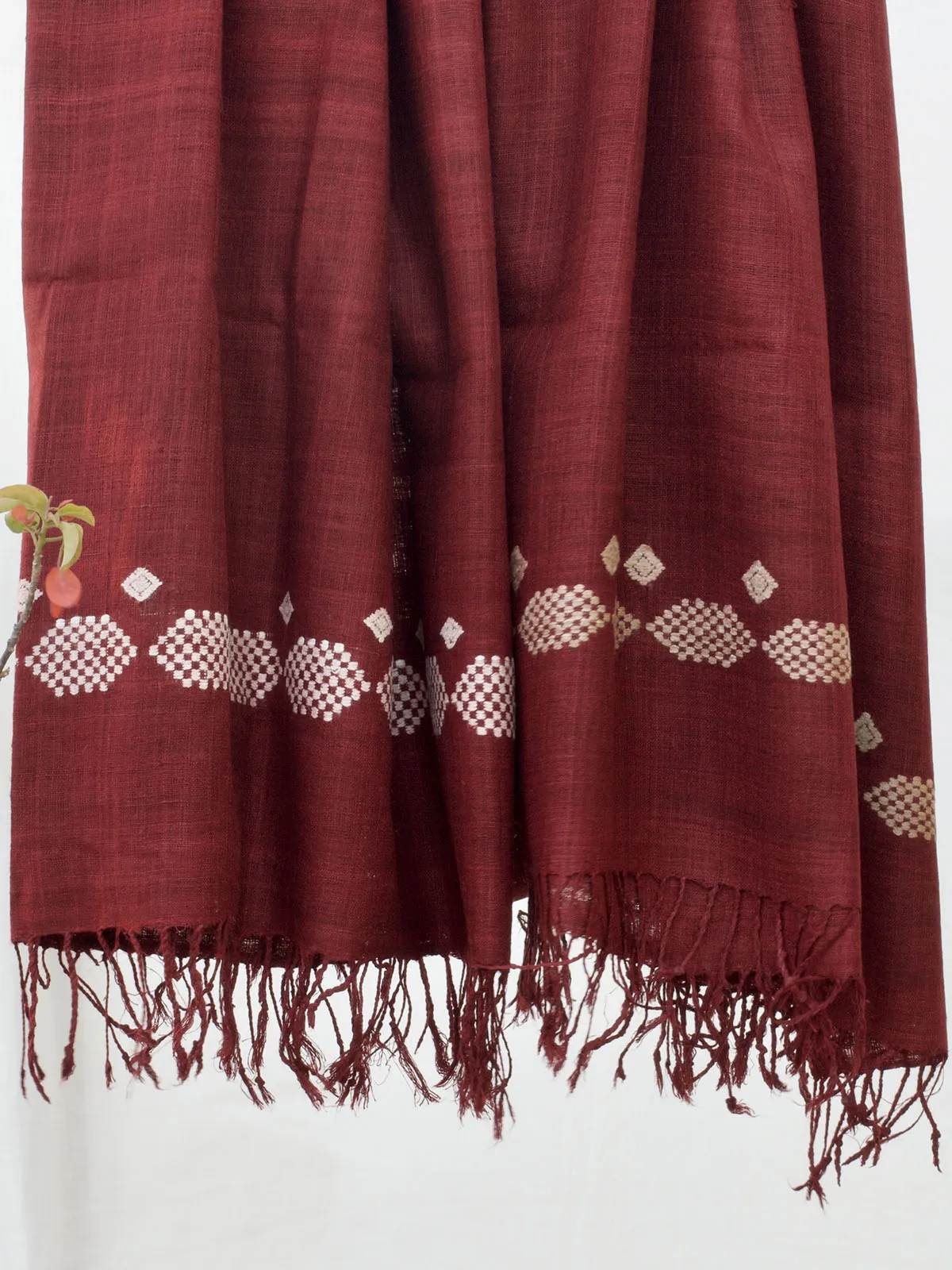 Handwoven Silk Scarf Red