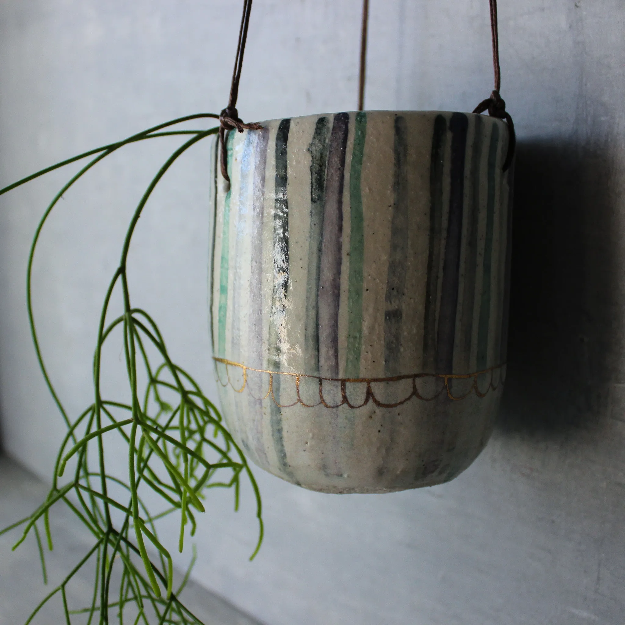 Hanging Ceramic Planters Pattern Detail
