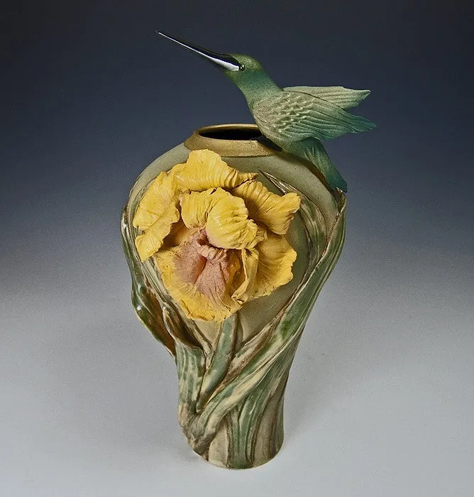 Iris Hummingbird Vase