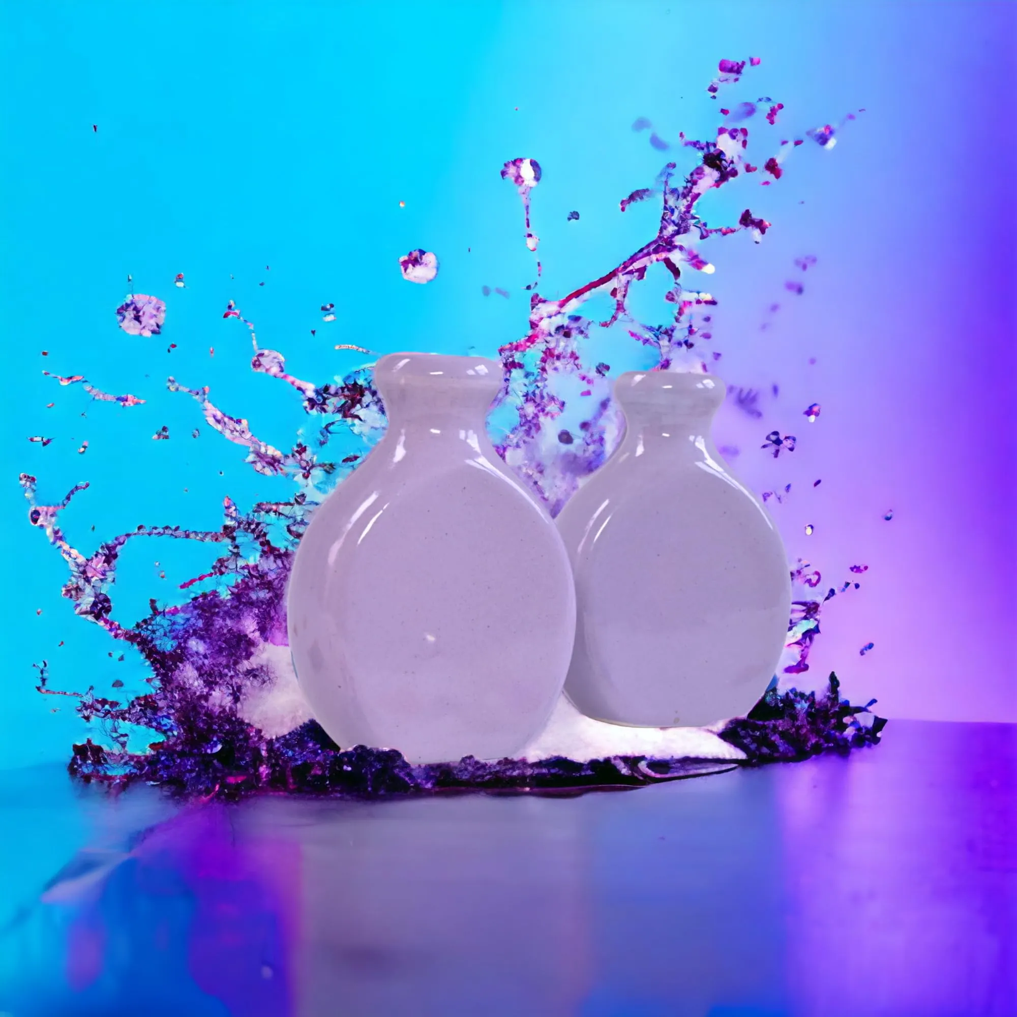 Lavender Ceramic Small Vases for Home Decor (4 x 2.5) Inches 2 Pieces Center Table Bedroom Living Room Flower Vases for Home Décor Home Decorative Floral Vase