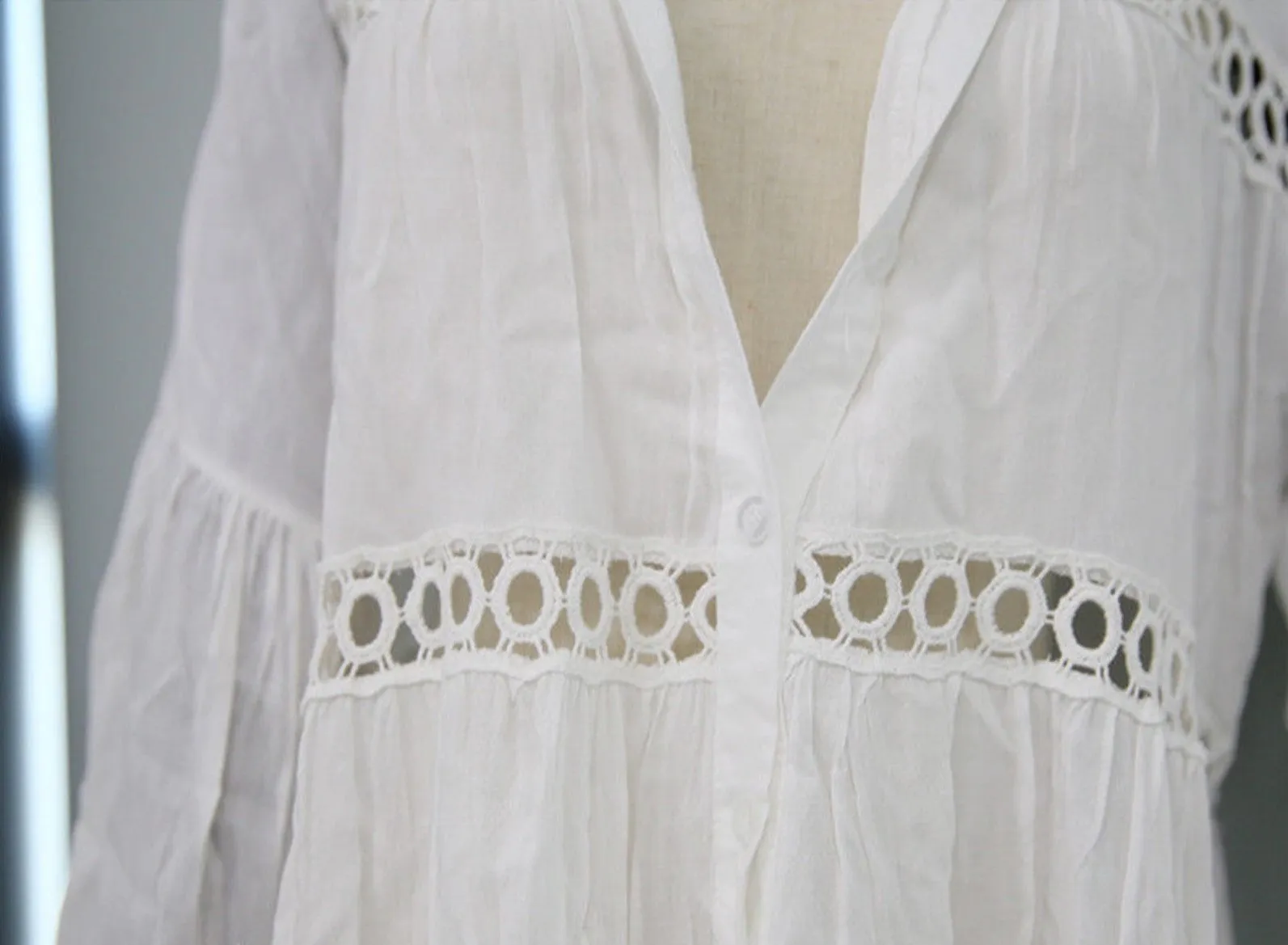Longue chemise Bohme crochet.