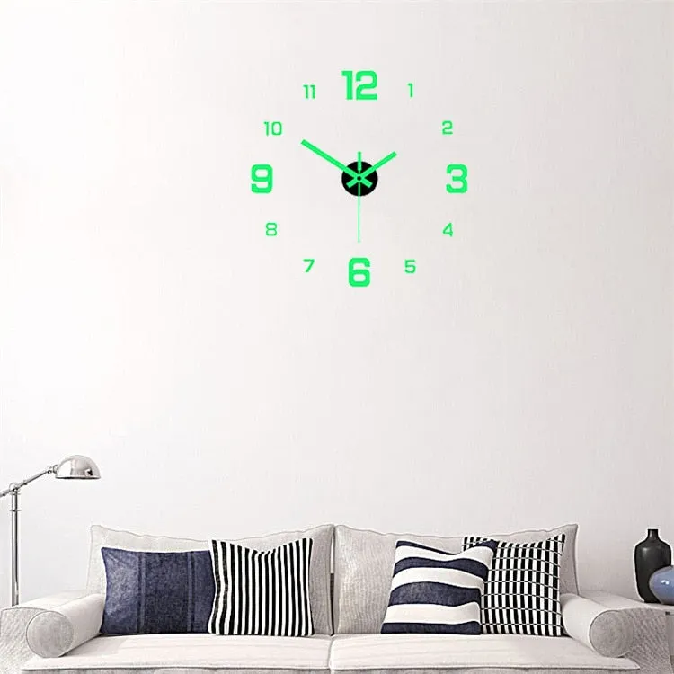 Luminous Digital Clock  DIY Silent Wall Clock Study Living Room