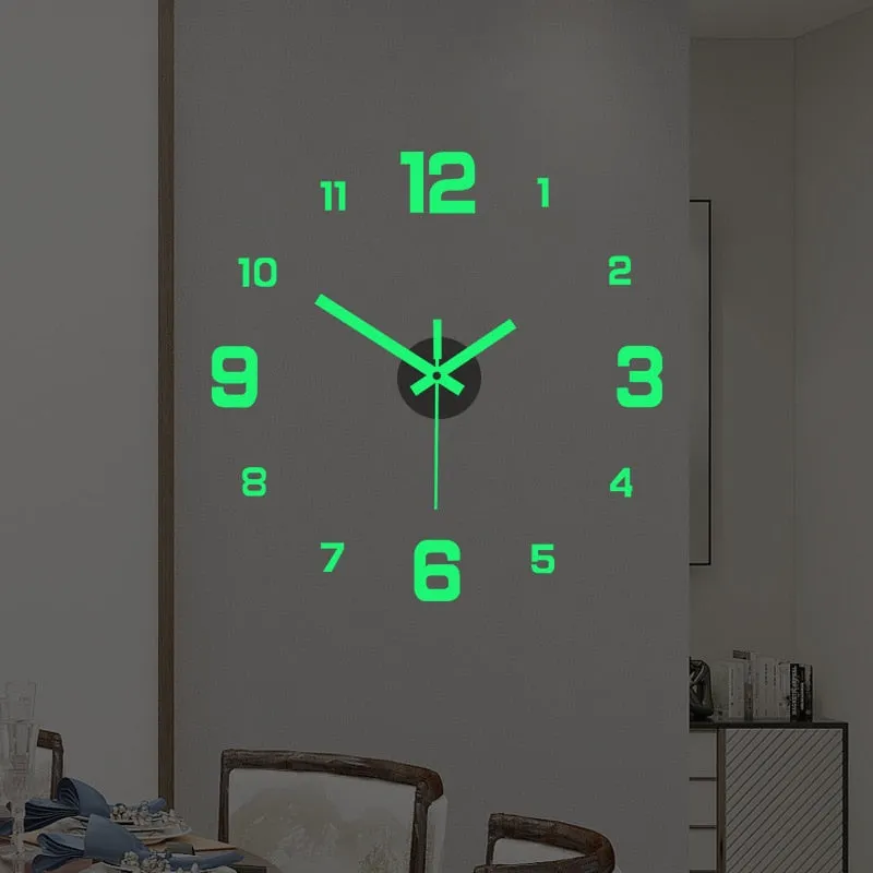 Luminous Digital Clock  DIY Silent Wall Clock Study Living Room