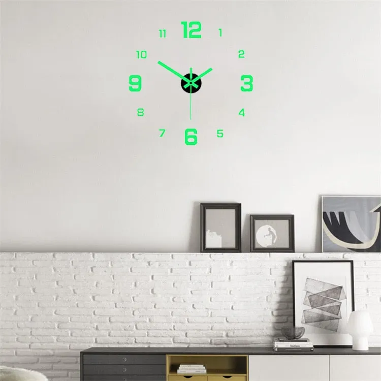 Luminous Digital Clock  DIY Silent Wall Clock Study Living Room