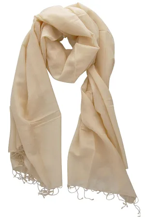 MALIBU Beige Silk Pashmina Woman Scarf MALIBU Beige Silk Pashmina Woman Scarf