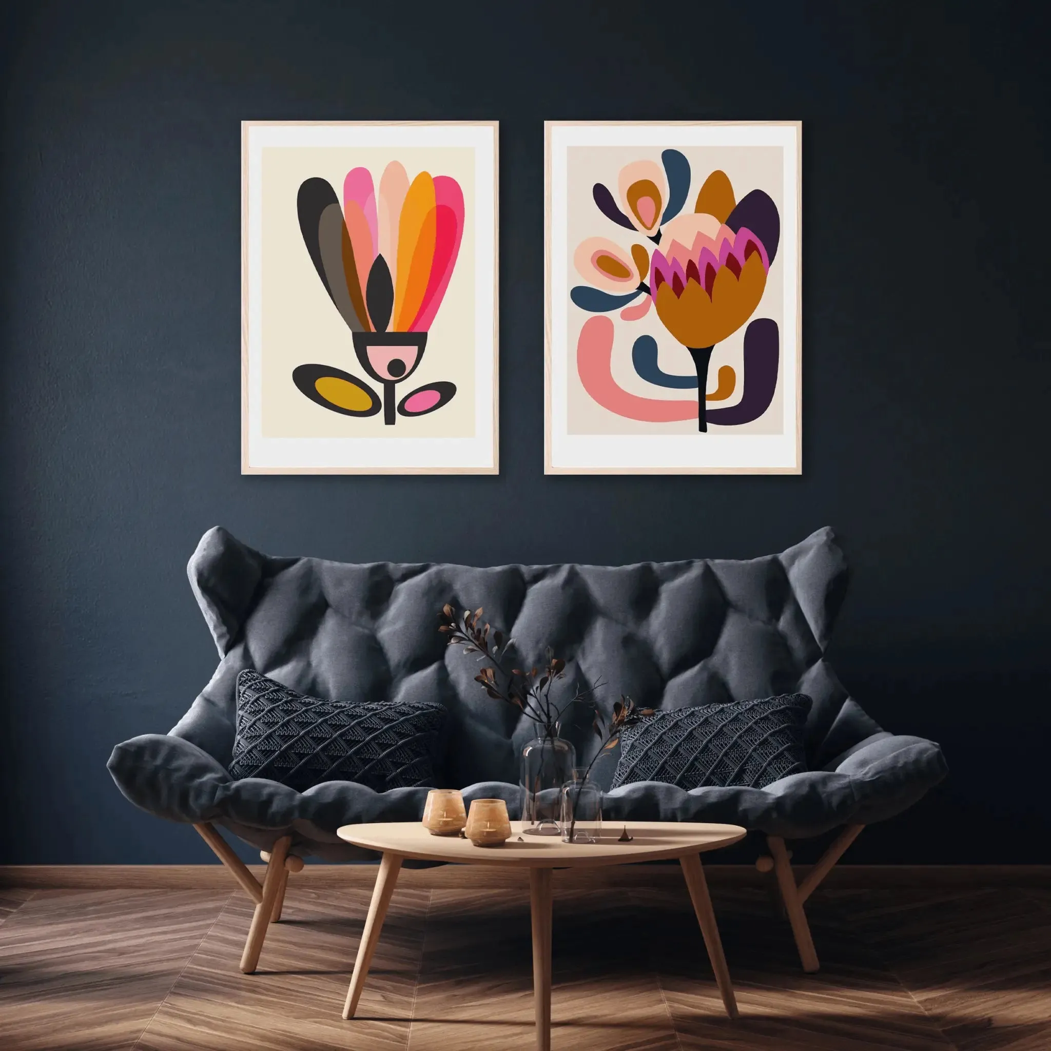 Mid Century Modern Wall Art Giclee Print Set