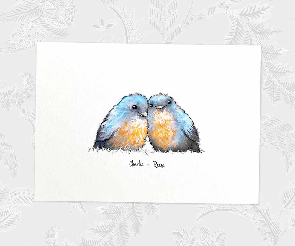 Personalised Bluebird Family Portrait