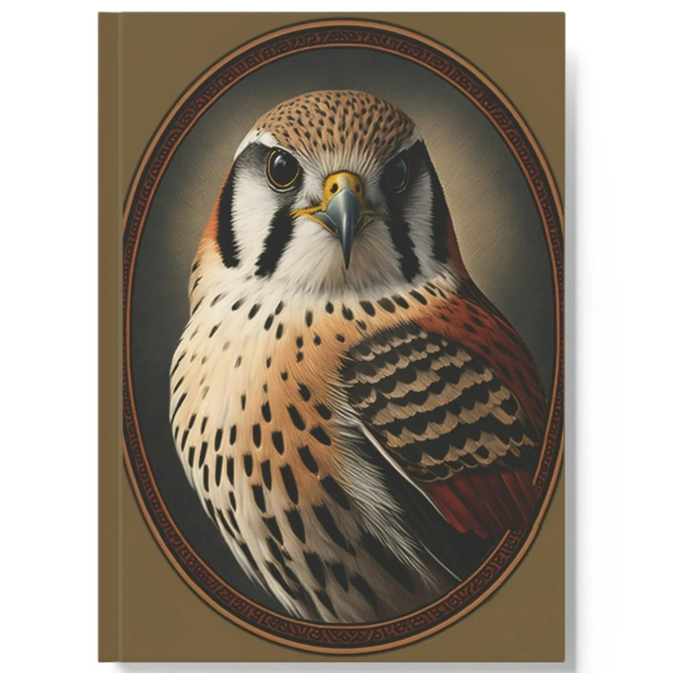 Portrait of a Great American Kestrel Hard Backed Journal