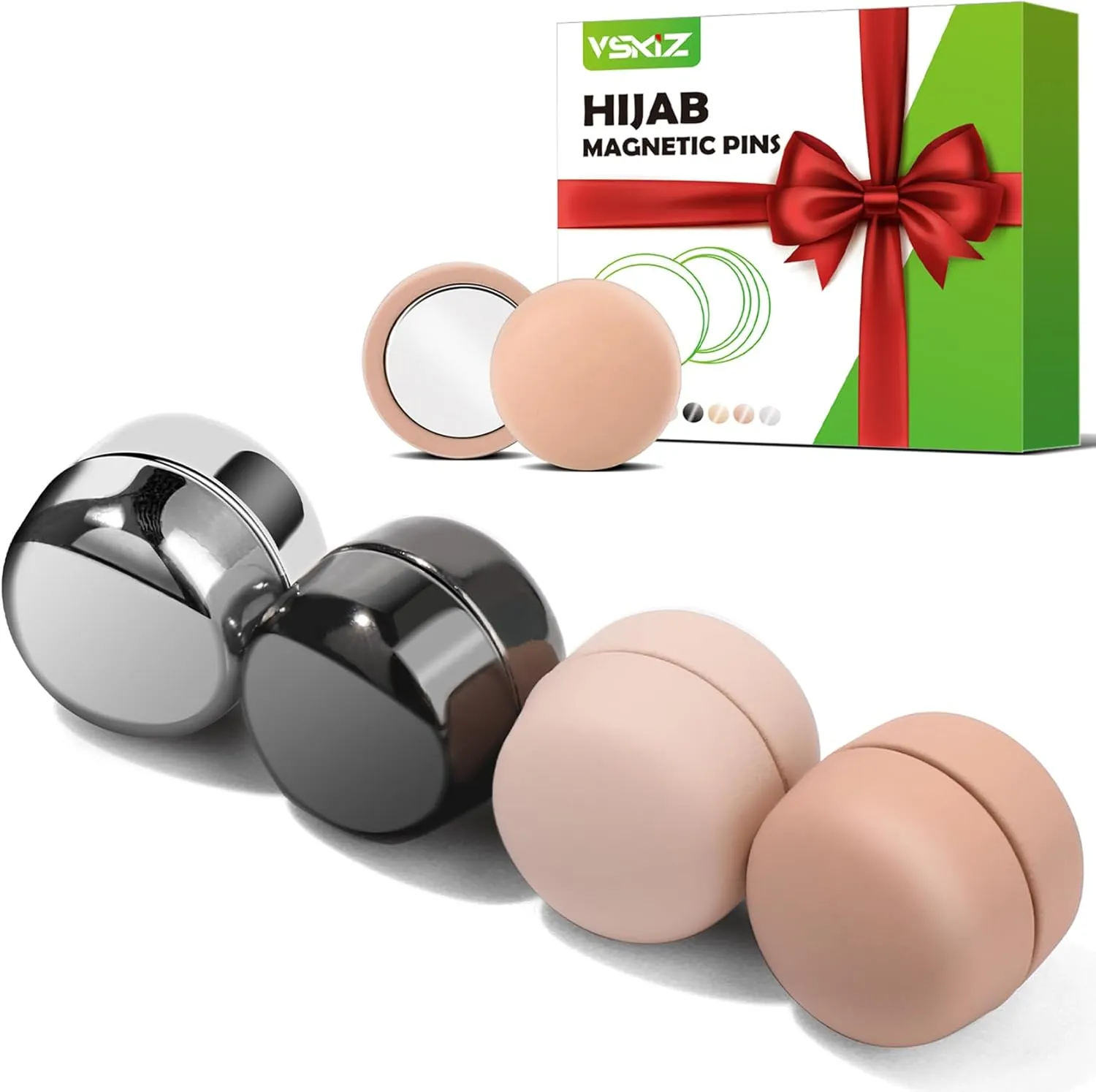 Strong Magnetic Hijab Pins, 4 Pack Powerful Hijab Magnets Multi-Purpose Pinless Hijab Magnetic Pins, Colorful Magnet Pin Scarf Magnetic Pin No-Snag Button Brooch Clasp for Clothing Dress Scarves