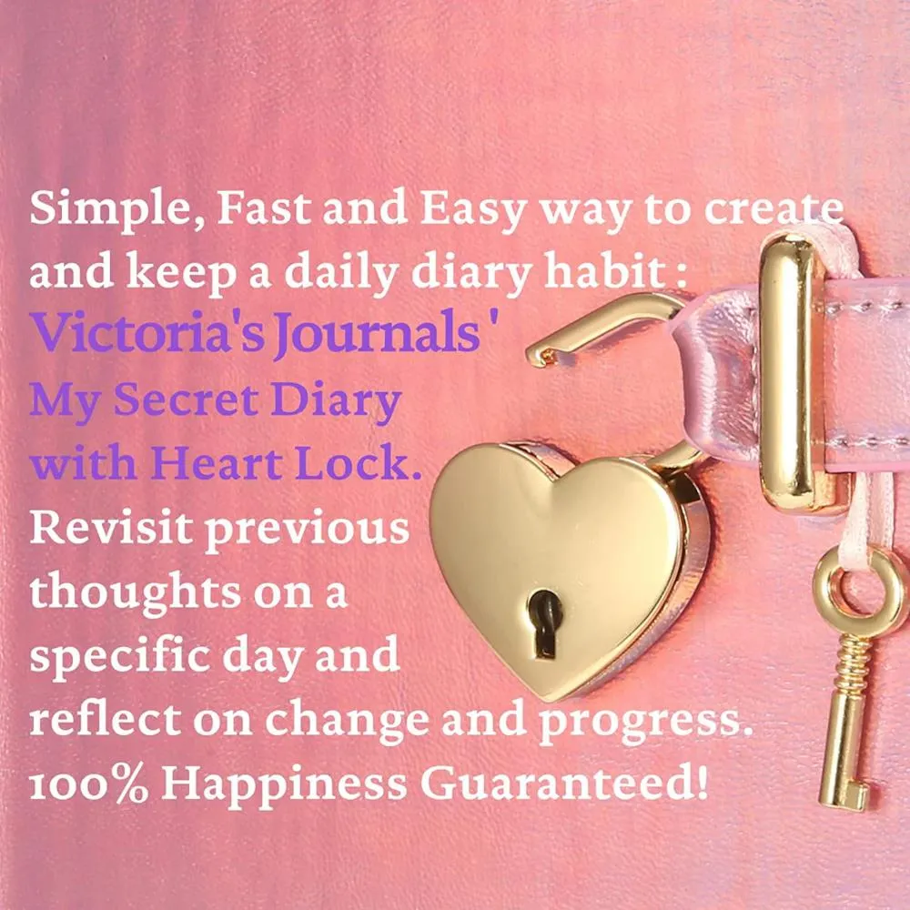 Victoria's Journals Heart Lock Diary - Hush Hush Iridescent Purple