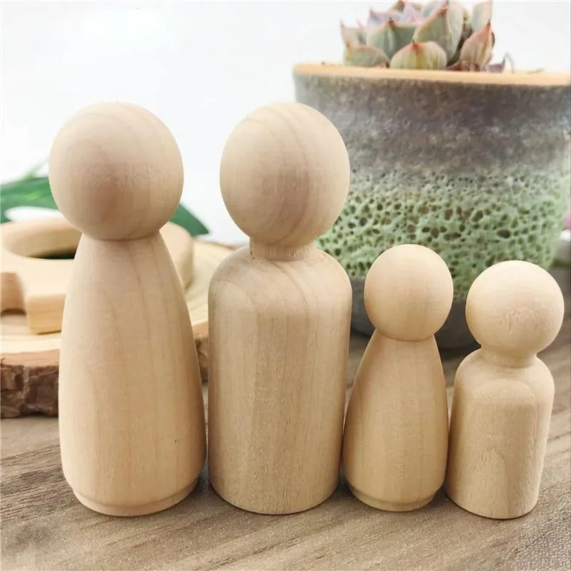 Waldorf Wooden Peg Dolls 6Pcs
