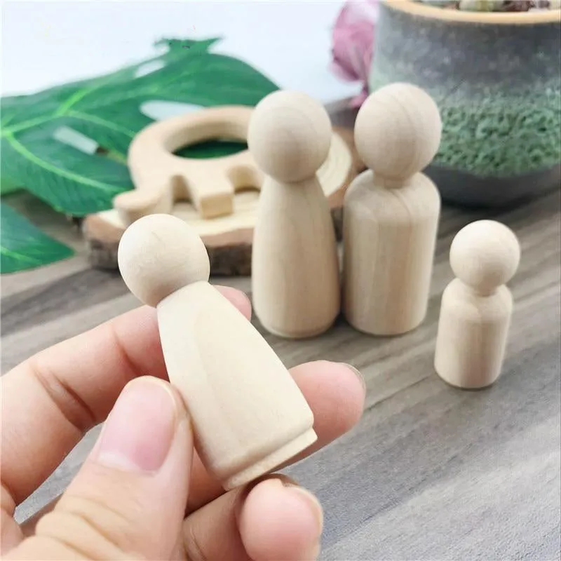 Waldorf Wooden Peg Dolls 6Pcs