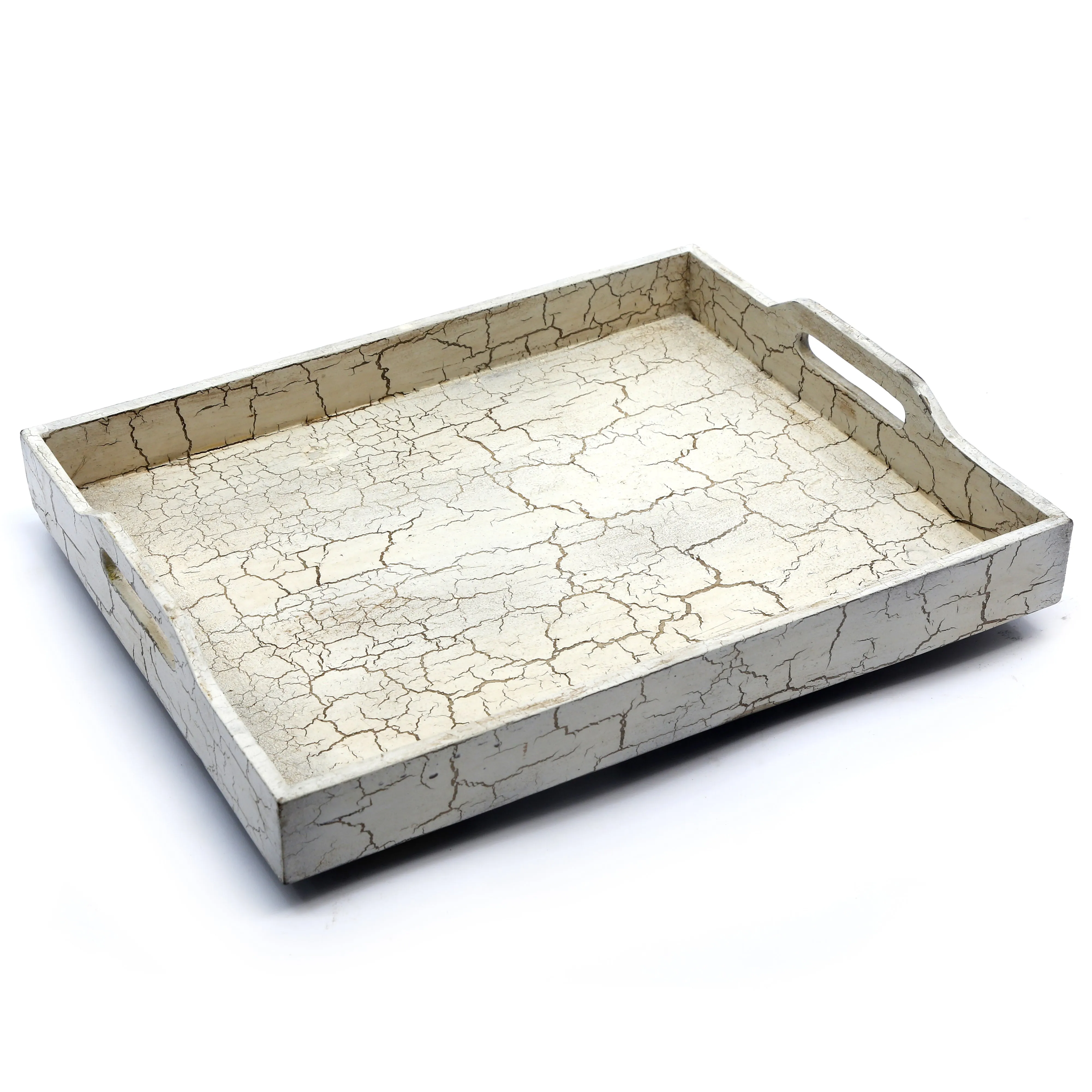 White Distressed Tray Set