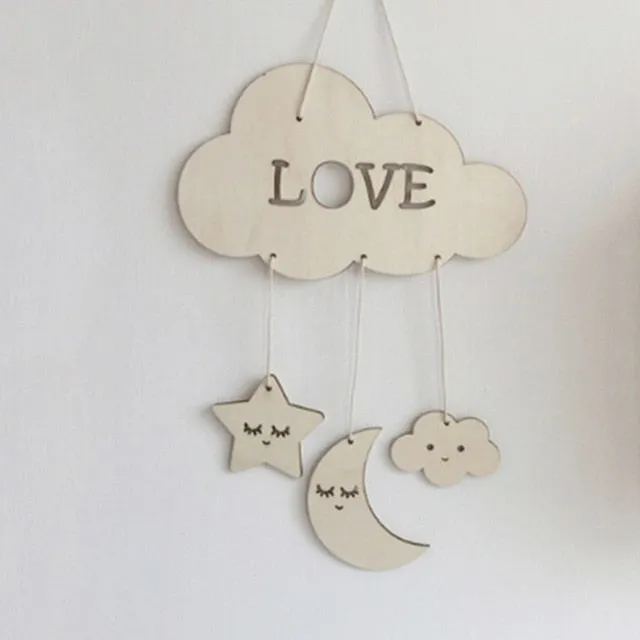 Wooden Moon Nursery Decor