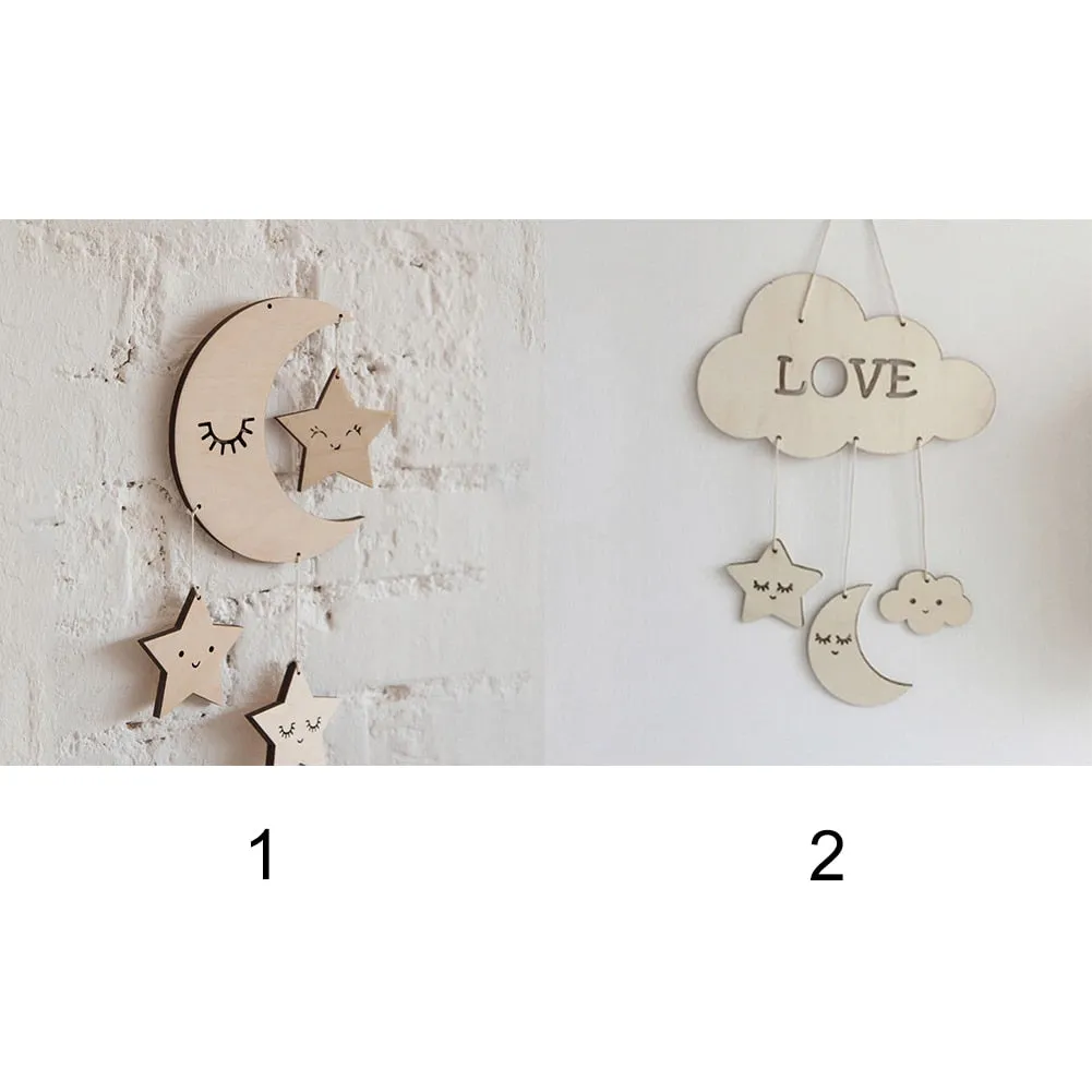 Wooden Moon Nursery Decor