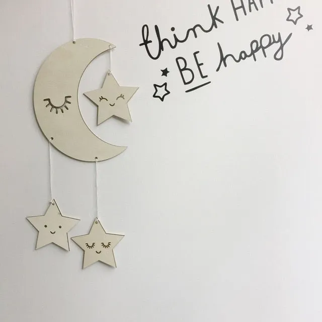 Wooden Moon Nursery Decor