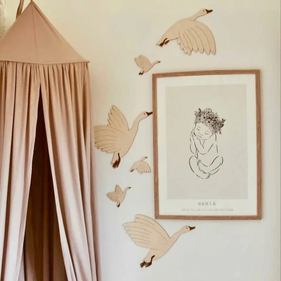 Wooden WildGeese Wall Stickers Set