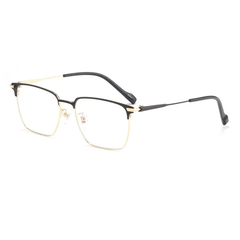 Yimaruili Men's Full Rim IP Plated β Titanium Square Frame Eyeglasses 80126